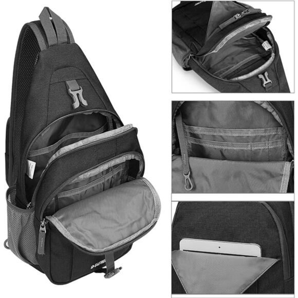 Sling Bag RFID Blocking Sling Backpack Crossbody Chest Bag Daypack for Hiking - Picture 5 of 7